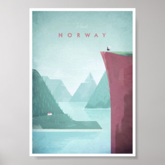 Poster Vintage voyage norvégien