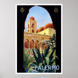 Poster Vintage voyage "Palerme"