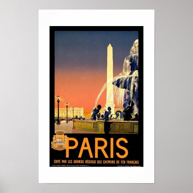 Poster Vintage voyage Paris 2 (Devant)