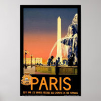 Poster Vintage voyage Paris France
