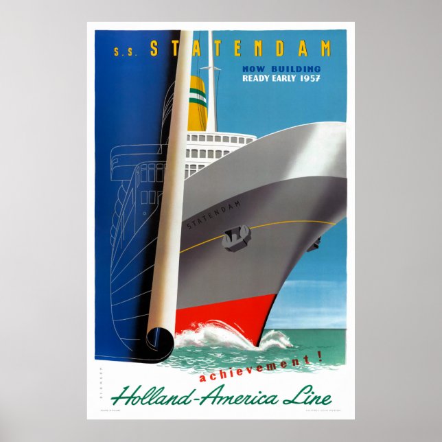 Poster Vintage voyage Pays-Bas restauré (Devant)