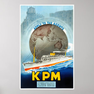 Poster Vintage voyage Pays-Bas restauré