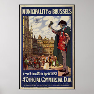 Poster Vintage voyage pour Bruxelles