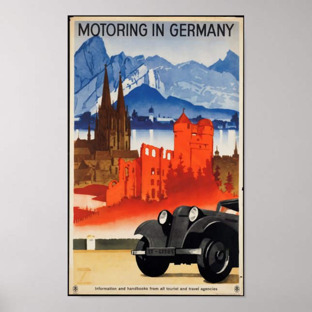Poster Vintage voyage pour l'Allemagne (Devant)