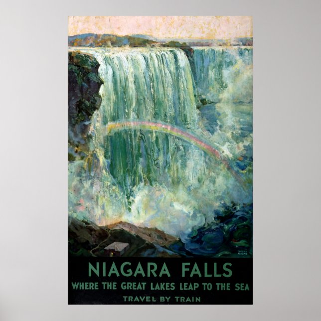 Poster Vintage voyage Pour Niagara Falls (Devant)