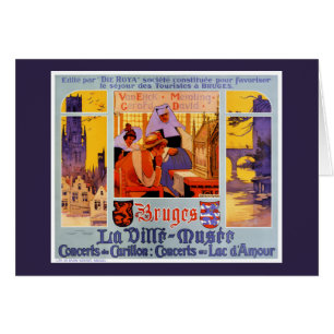 Poster Vintage voyage Rare Bruges restauré