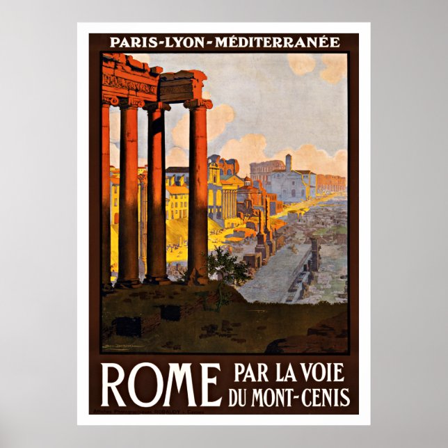 Poster Vintage voyage Rome Italie (Devant)