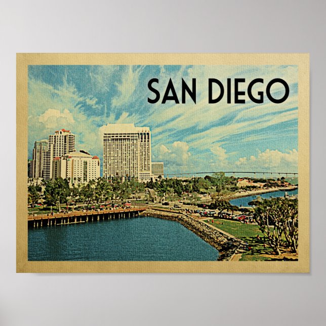 Poster Vintage voyage San Diego (Devant)