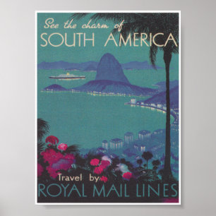 Poster Vintage voyage sud-américain