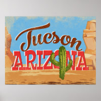 Poster Vintage voyage Tucson Arizona