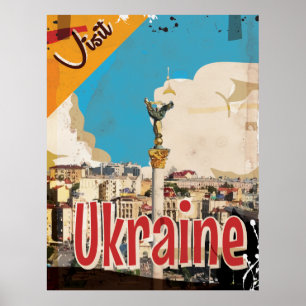 Poster Vintage voyage Ukraine