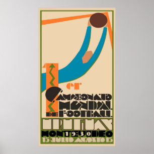 Poster Vintage voyage - Uruguay Coupe du monde de footbal