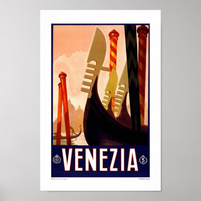 Poster Vintage voyage Venice Italie (Devant)