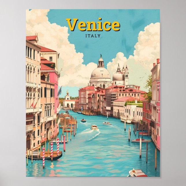 Poster Vintage voyage Venice Italie (Devant)