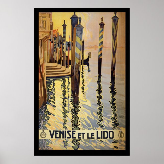 Poster Vintage voyage Venice, Italie (Devant)