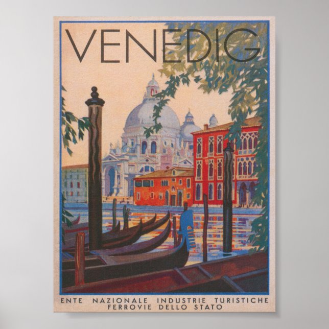 Poster Vintage voyage Venice Italie (Devant)