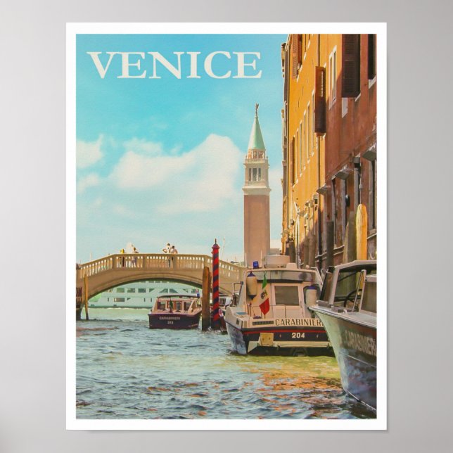 Poster Vintage voyage Venice Italie (Devant)