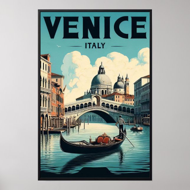 Poster Vintage voyage Venice Italie (Devant)
