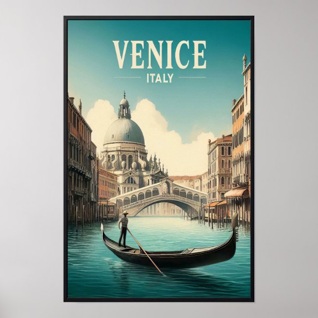 Poster Vintage voyage Venice Italie (Devant)