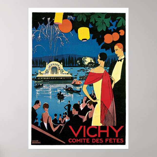 Poster Vintage voyage, Vichy France (Devant)