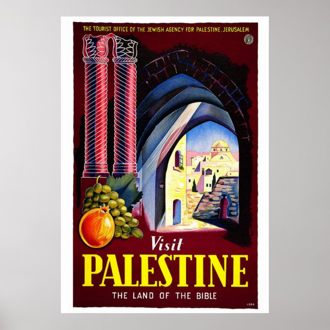 Poster Vintage voyage "Visit Palestine" (Devant)