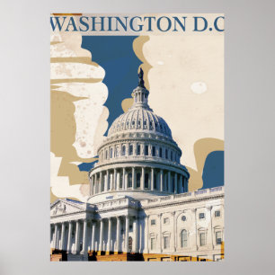 Poster Vintage voyage Washington D.C