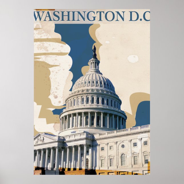 Poster Vintage voyage Washington D.C (Devant)