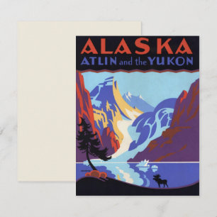 Poster Vintage voyage, Yukon, Alaska Invitation