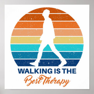 Poster Vintage Walking est le meilleur devis thérapeutiqu