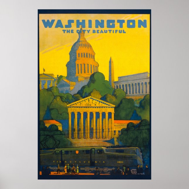 Poster vintage Washington DC (Devant)