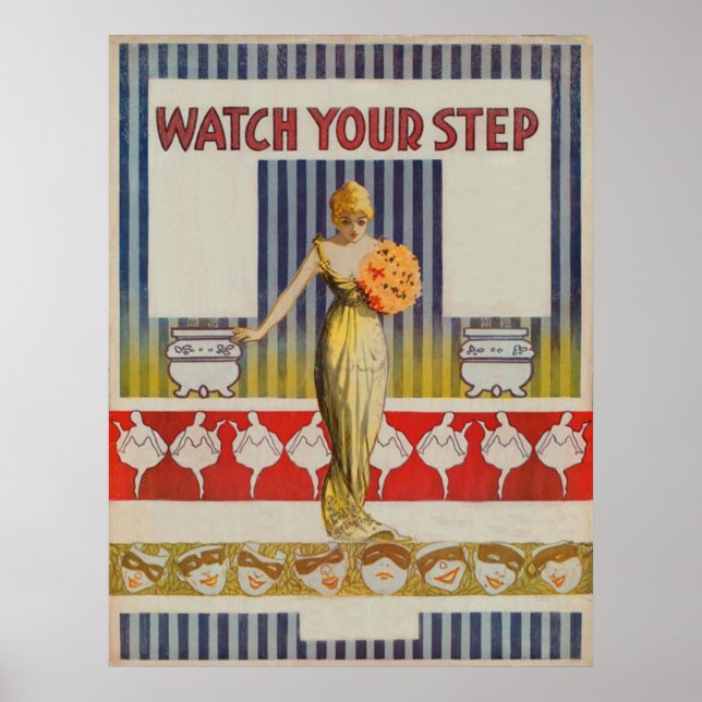 Poster vintage "Watch Your Step" (Devant)