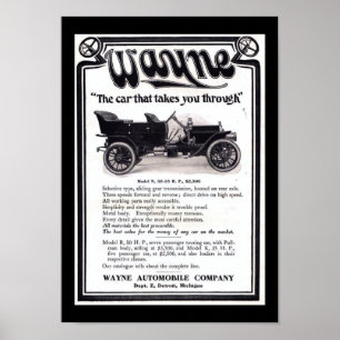 Poster Vintage Wayne Automobile Company