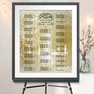 Poster Vintage Wedding Special Event Guest Seating Chart