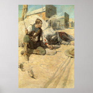 Poster Vintage Western Cowboys, Hopalong par NC Wyeth