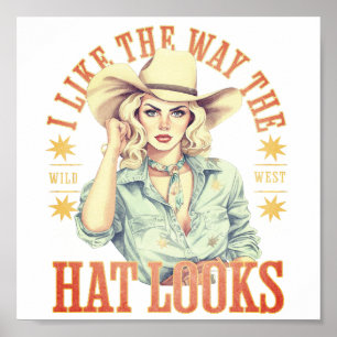 Poster Vintage Western Cowgirl Comme Le Casquette Wild We