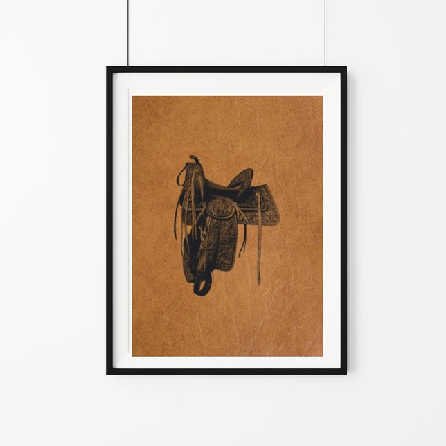 Poster Vintage Western Horse Saddle (Créateur téléchargé)