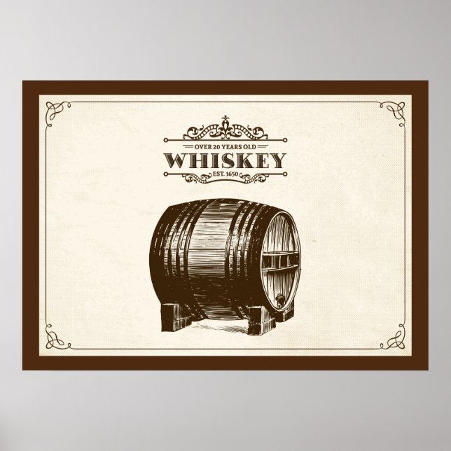 Poster vintage Whiskey Barrel (Devant)