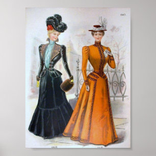 Poster Vintage Women's Fashion 1890's