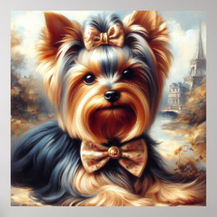 Poster Vintage Yorkshire Terrier peinture