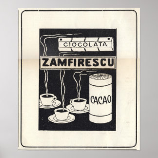 Poster Vintige et 1913 pour le roumain pour le chocolat