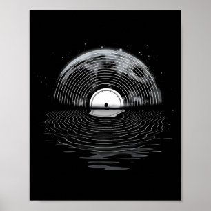 Poster Vinyl Record Pleine lune Retro Vintage Vinyl Recor