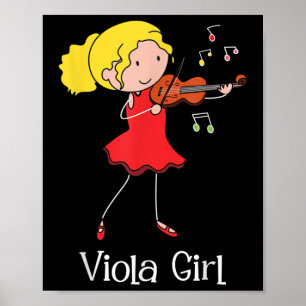 Poster Viola Girl - Violist Symphony Band Jazz Music Love