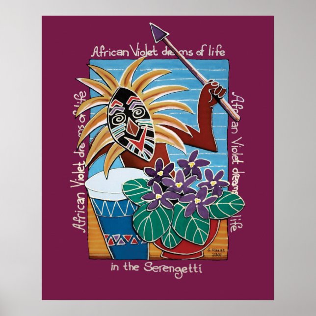 Poster Violet africain au Serengetti (Devant)