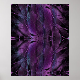 Poster Violet bleu violet couleur noire texture de plume 