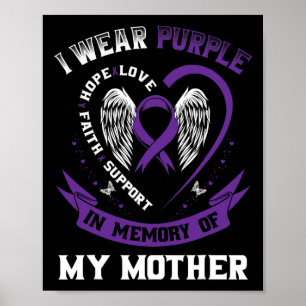 Poster Violet En Mémoire De Ma Mère Mère Sensibilisation