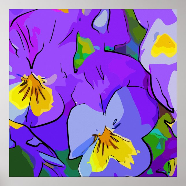 Poster Violet et jaune (Devant)