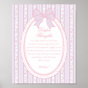 Poster Violet Floral Fantaisie Couches Bébé Réflexions Vi