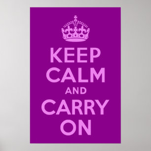 Poster Violet Keep Calm and Carry On