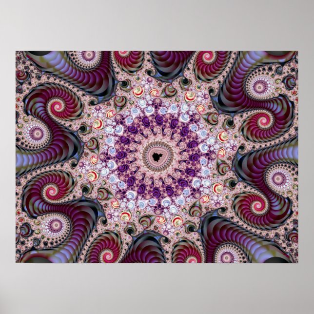 Poster Violet Mandelbrot Fractal (Devant)