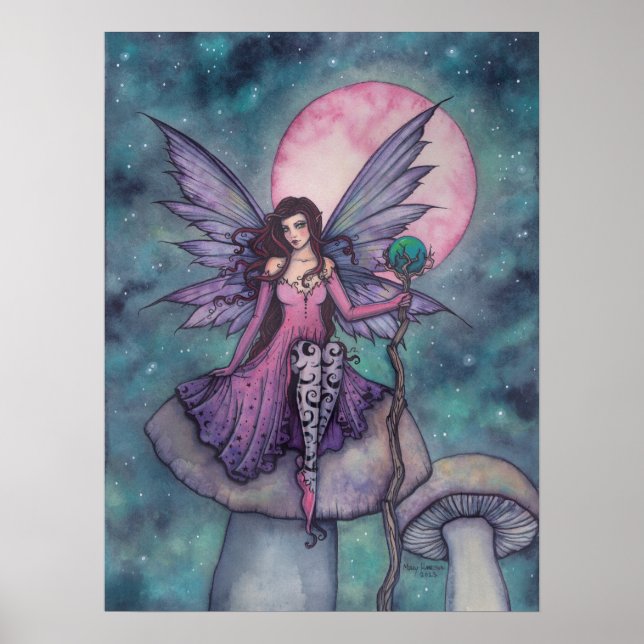 Poster Violet Night Fairy Art par Molly Harrison (Devant)